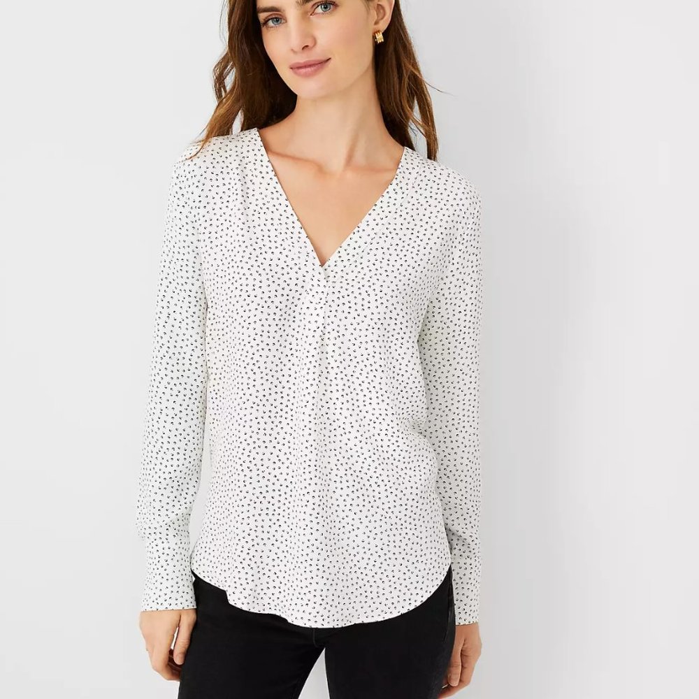 Ann Taylor Pleat Front Top